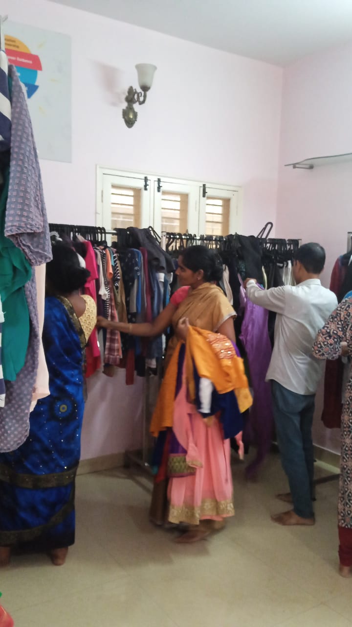 Happy children in donated clothes